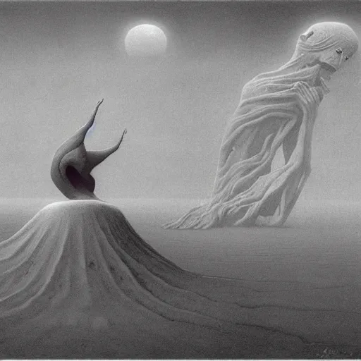 Image similar to ahvaz kamikaze zdzisław beksinski