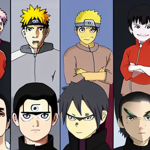 Prompt: the cast of the office as naruto characters, realistic, 4k,