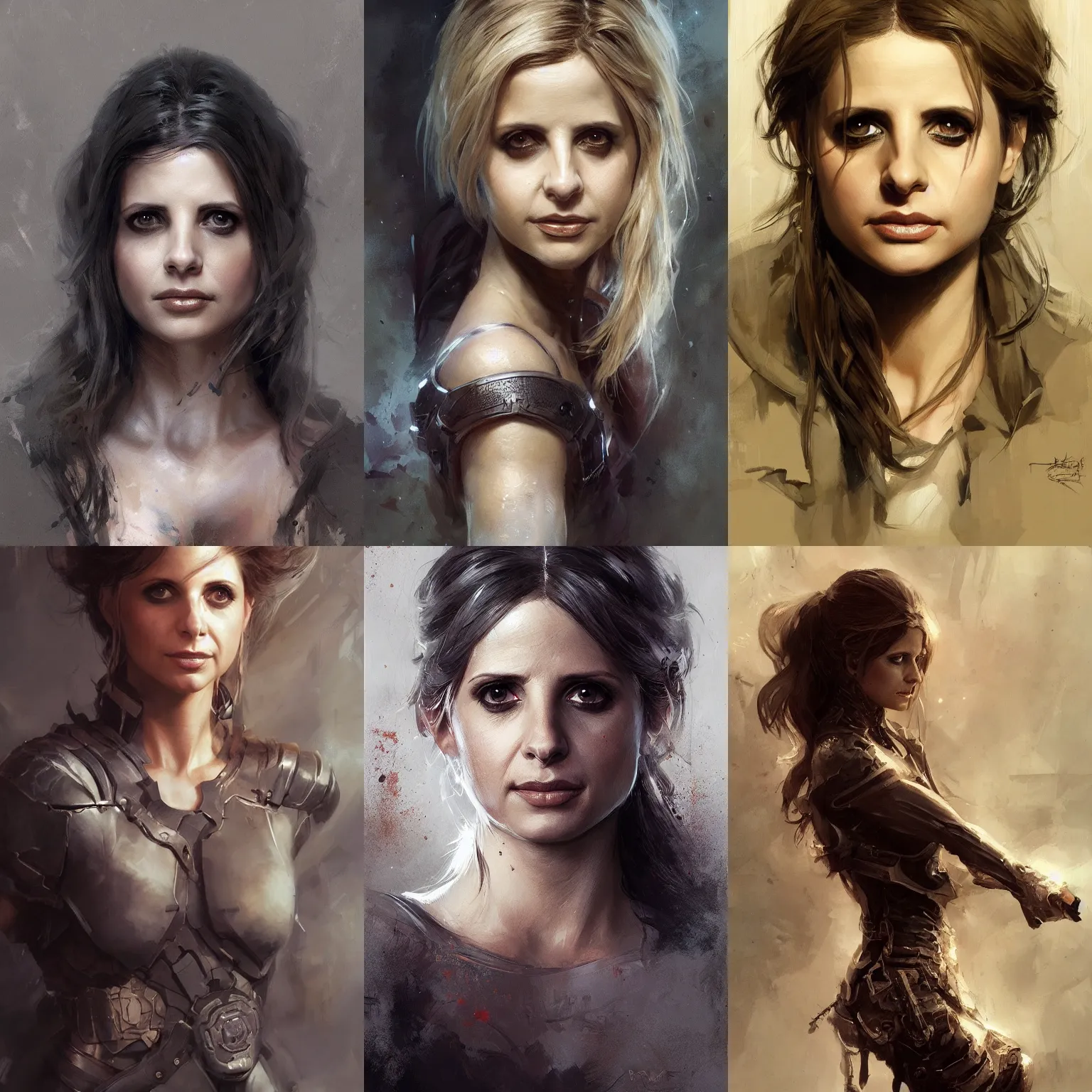 Prompt: Portrait Sarah Michelle Gellar, hero, dark, intricate, highly detailed, smooth, artstation, digital illustration by Ruan Jia and Mandy Jurgens and Artgerm and Wayne Barlowe and Greg Rutkowski and Frank Frazetta