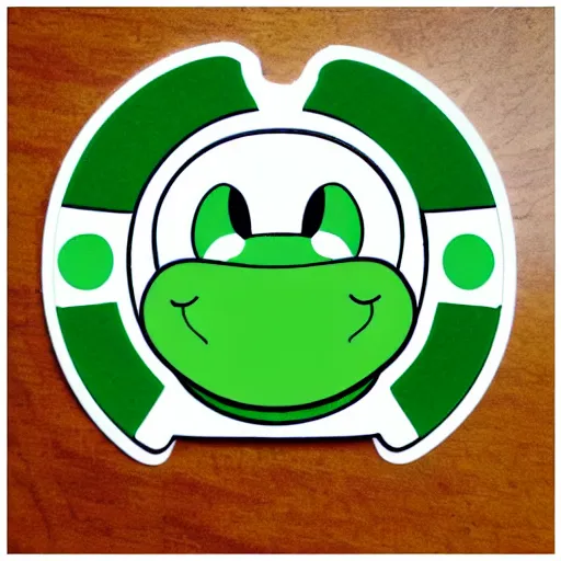 Image similar to symmetrical die cut sticker, yoshi from yoshi's island