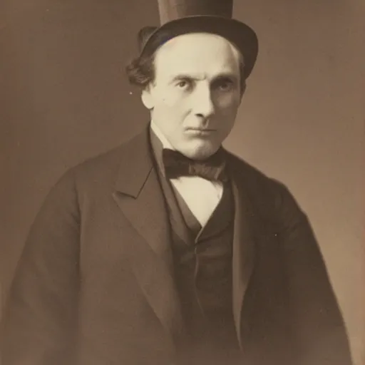 Prompt: photograph of a man in a top hat