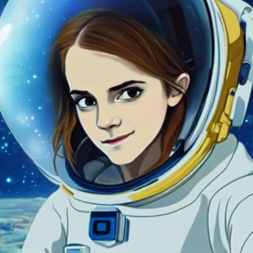 Image similar to emma watson as an astronaut by makoto shinkai