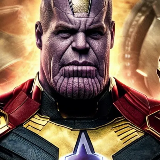 Image similar to avengers end game but thanos win,