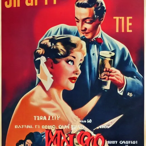 Image similar to vintage movie poster, surreal,