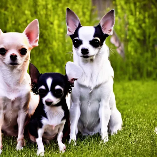 Image similar to chihuahua family picture hd, 4 k, highly detailed