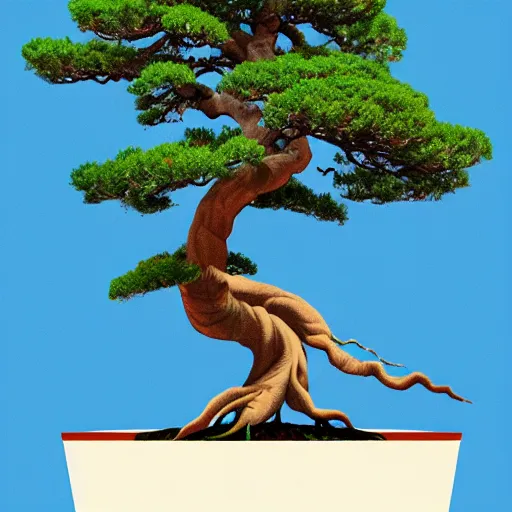 Image similar to bonsai oak! tree but minimalistic concept art by frank stella gilleard james whalen tom, colorful, soft light, trending on artstation, minimalism