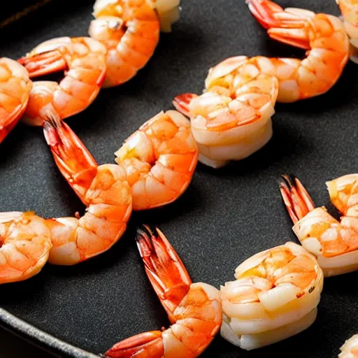 Prompt: cooked shrimp marching in formation, with bayonets, army uniforms