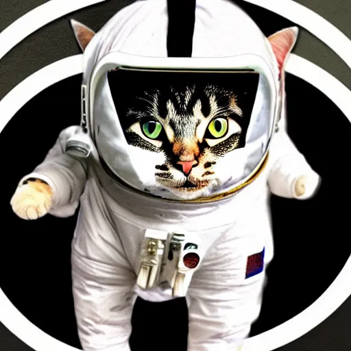 Prompt: a cat is wearing space suit