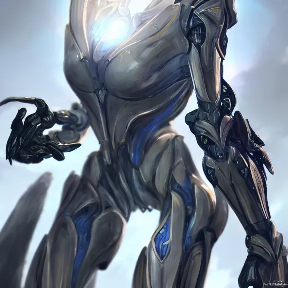 Image similar to highly detailed giantess shot, exquisite warframe fanart, looking up at a goddess beautiful female warframe, as a stunning anthropomorphic robot female hot dragon, looming over you, elegantly posing over you, sleek bright white armor, camera between towering detailed robot legs, proportionally accurate, anatomically correct, sharp detailed robot dragon paws, two arms, two legs, camera close to the legs and feet, giantess shot, furry shot, ground view shot, leg and hip shot, elegant shot, epic low shot, high quality, captura, realistic, sci fi, professional digital art, high end digital art, furry art, macro art, giantess art, anthro art, DeviantArt, artstation, Furaffinity, 3D realism, 8k HD octane render, epic lighting, depth of field