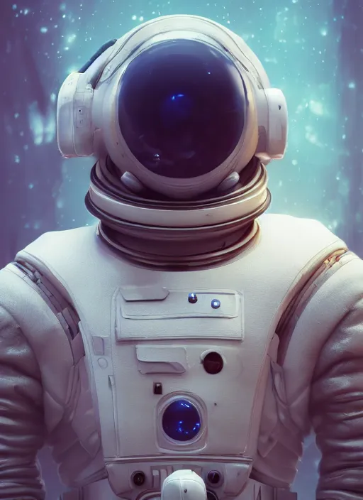 Image similar to a futuristic astronaut, artistic pose, cinematic shot, intricate, ornate, photorealistic, ultra detailed, realistic, 1 0 0 mm, photography, octane, high definition, depth of field, bokeh, 8 k, artstation