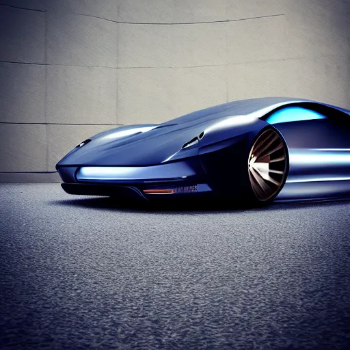 Image similar to “futuristic Porsche, photorealistic 8k”