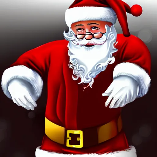 Image similar to gangster santa claus, digital art