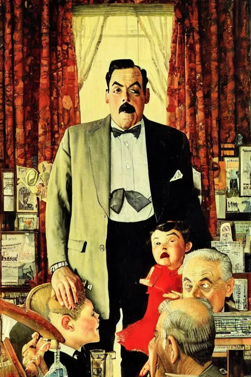 Image similar to uncle foster addams painted by norman rockwell