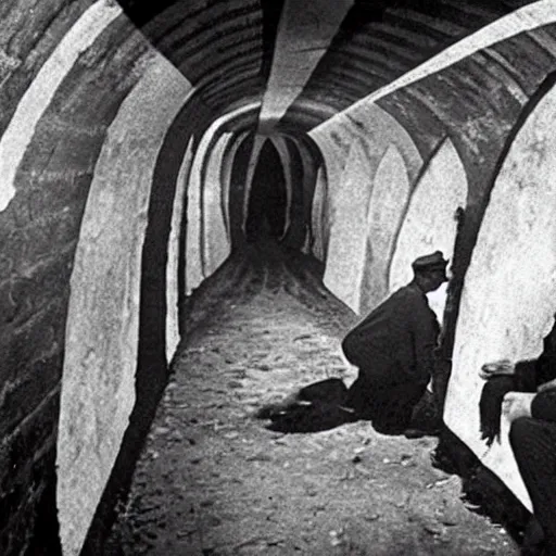 Prompt: there were no air raid shelters for the people - - at least not underground - - and those that did exist were quite unsuitable. however, when war threatened we realised the danger, 1 9 5 0 photo