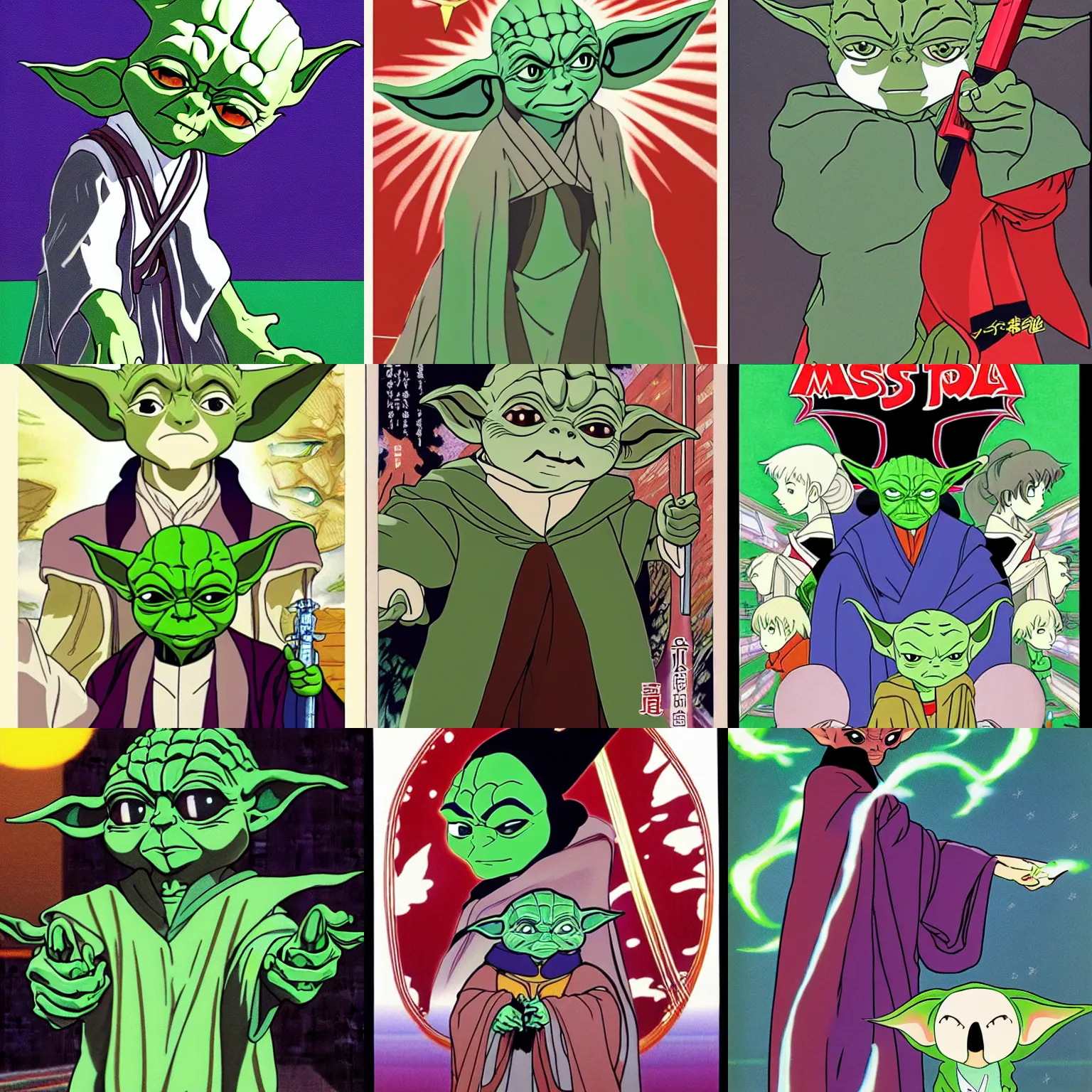 Prompt: master yoda by Rumiko Takahashi, symmetrical, anime