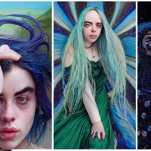 Prompt: Billie Eilish, by Mark Brooks, by Donato Giancola, by Victor Nizovtsev, by Scarlett Hooft Graafland