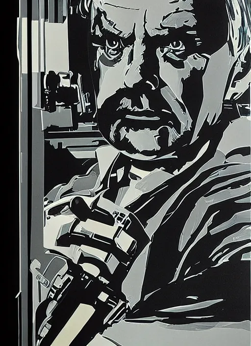 Image similar to Anthony Hopkins as Luke Skywalker illustration by Syd Mead