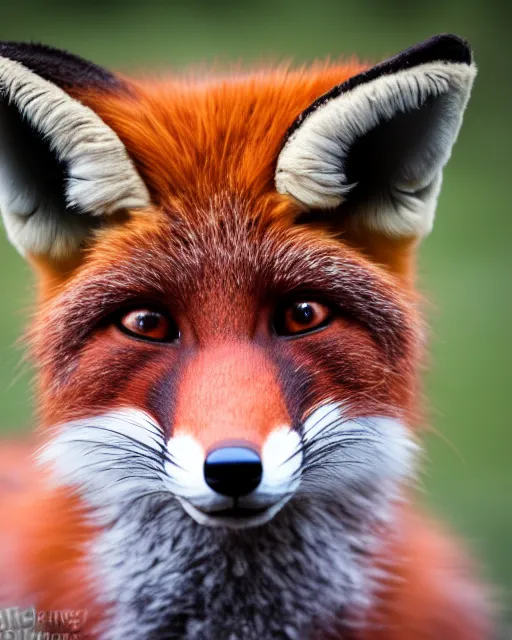 Prompt: portrait photo still of a fox fursuit, 8 k, 8 5 mm f 1. 8, fursuit