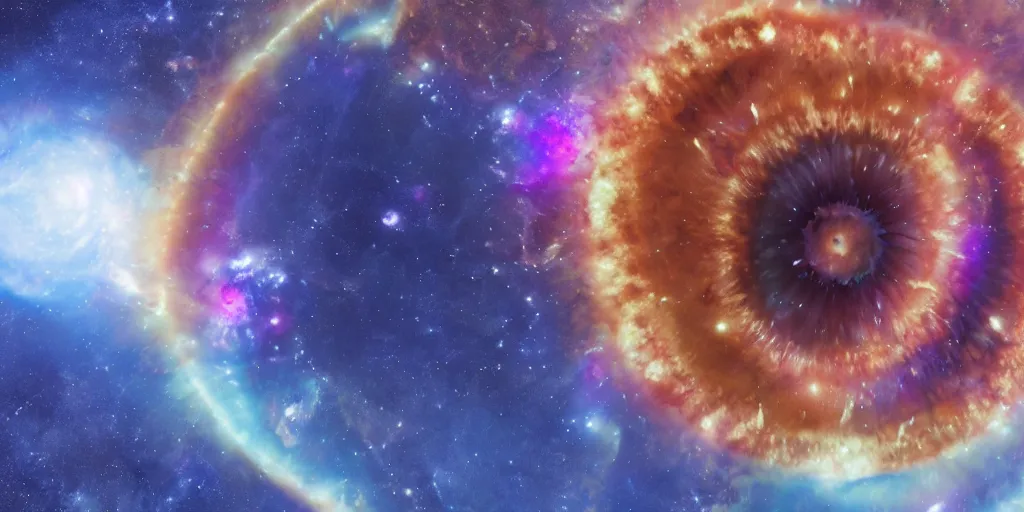 Image similar to a marble with the helix nebula inside it, glowing, intricate particles, hyper detailed, photorealistic, unreal engine, octane render, 8 k,