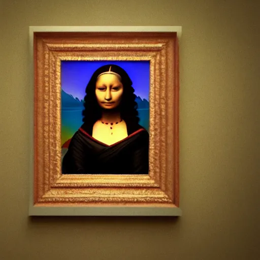 Image similar to an nepali woman in the style of mona lisa by leonardo da vinc, octane render