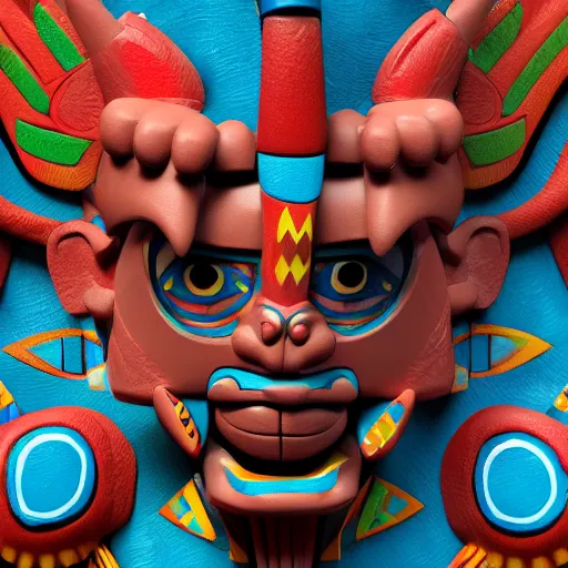 Prompt: close up, 3 d toy aztec gods as funco toy, octane 8 k render, studio lighting, artstation