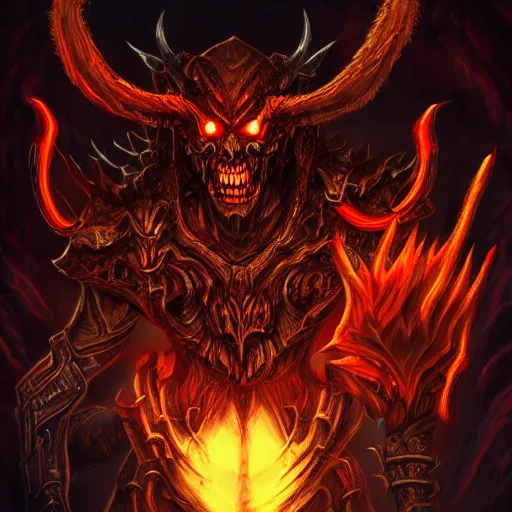 Prompt: a demon in the style of DiabloII fanart, detailed, 4k
