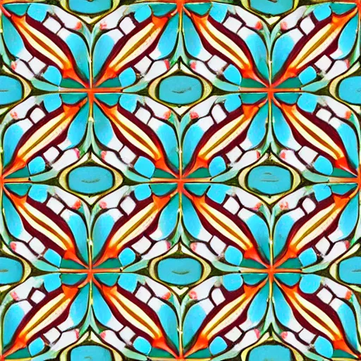 Image similar to hawaiian tileable pattern, digital art