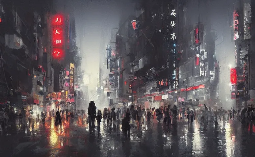 Image similar to A painting of Tokyo trending on artstation in the style of Greg Rutkowski