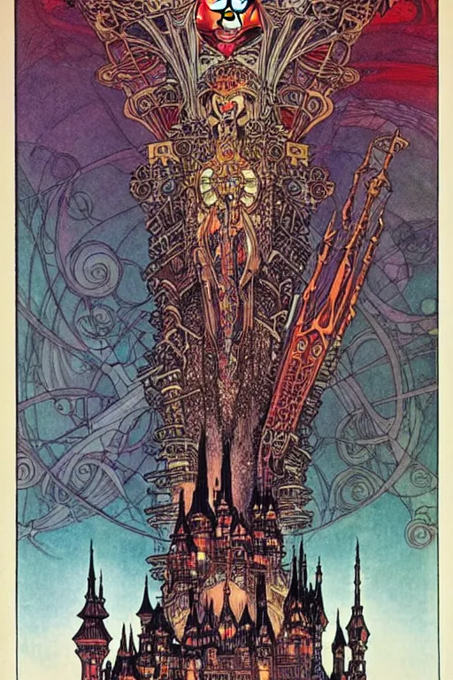 Image similar to !dream castle by Philippe Druillet and Mucha