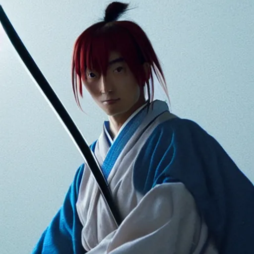 a real-life professional photograph of Kenshin Himura, Stable Diffusion