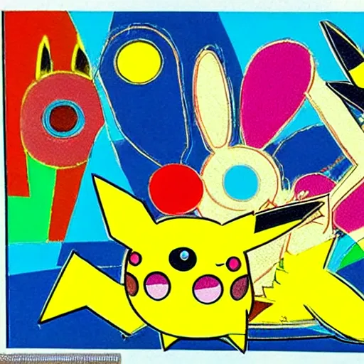 Image similar to pokemon drawn by andy warhol and kandinsky, weird pokemon, mystery pokemon, intricate detailed painting, illustration sharp detail, manga 1 9 9 0