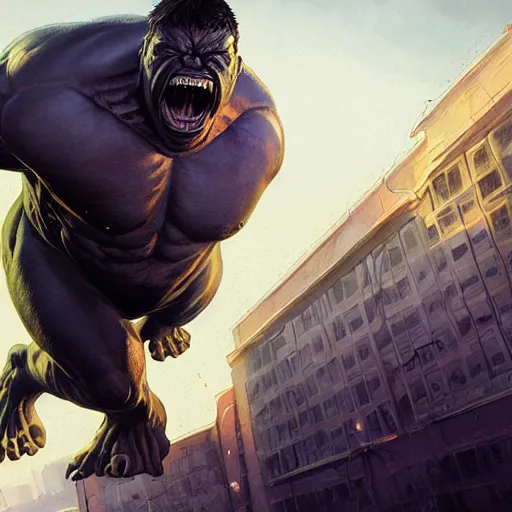 Image similar to highly detailed portrait symbiote venong merged with hulk gta v, stephen bliss, unreal engine, fantasy art by greg rutkowski, loish, rhads, ferdinand knab, makoto shinkai and lois van baarle, ilya kuvshinov, rossdraws, tom bagshaw, global illumination, radiant light, detailed and intricate environment