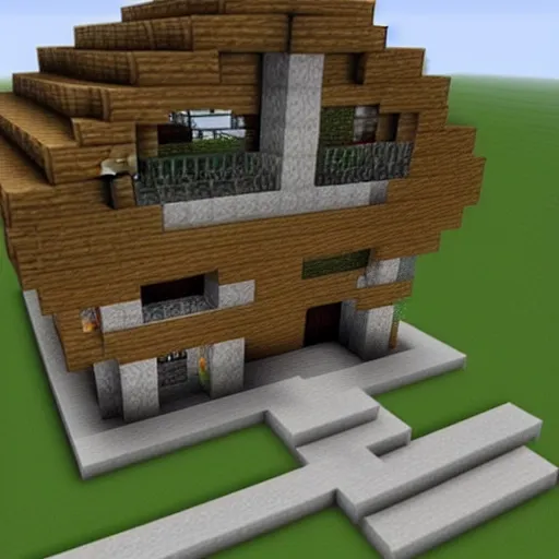 Prompt: minecraft house for beginners, stylish
