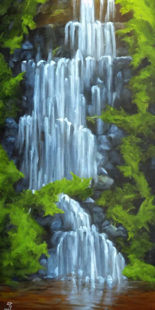 Image similar to waterfall by a truly great artist