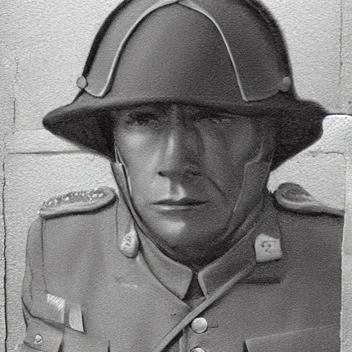 Prompt: An older man gazing sadly, a framed photograph of a younger man in a military outfit, stylized, trending on Artstation, gloomy, sullen, moody