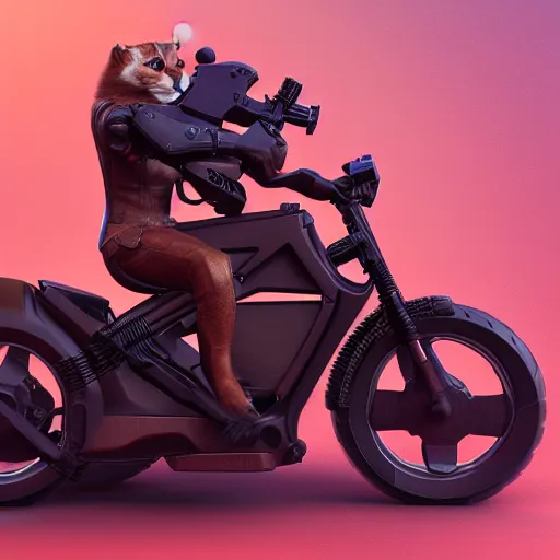 Image similar to cute caracal riding a harley davidson motorcycle, hyper detailed, digital art, trending in artstation, cinematic lighting, studio quality, smooth render, unreal engine 5 rendered, octane rendered