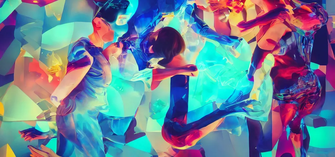 Image similar to xray photoshoot of couple hand holding, colourful vfx art, art by hsiao - ron cheng & james jean - presented as magazine collage style, volumetric light, colourful, sharp, detailed, digital painting, illustration, illustration, magazine collage, highly detailed, intricate detail, unreal engine, octae render, pinterest, behance, art station