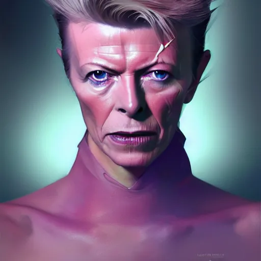 Image similar to david bowie, ultra high detailed, oil painting, greg rutkowski, charlie bowater, yuumei, yanjun cheng, unreal 5, daz, hyperrealistic, octane render, rpg portrait, dynamic lighting