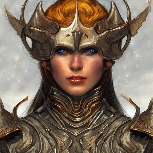 Prompt: the female flame knight as a realistic d & d fantasy character, closeup portrait art by donato giancola and greg rutkowski, vintage retro, realistic face, digital art, trending on artstation, symmetry!!