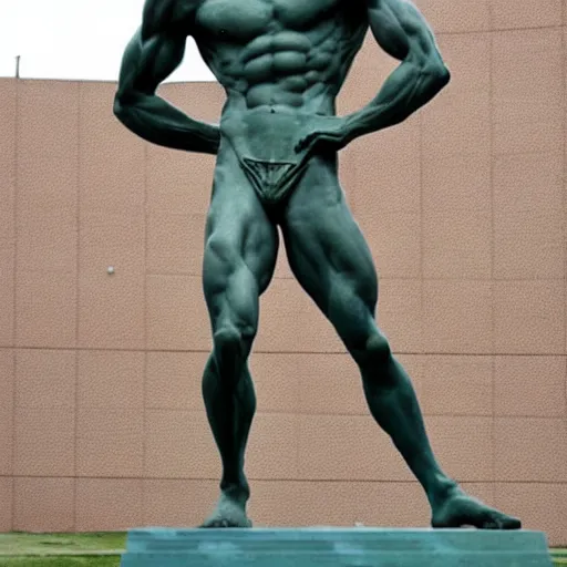 Image similar to a statue of an beautiful athletic male alien sculpted by michelangelo