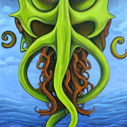 Image similar to oil painting of cthulu