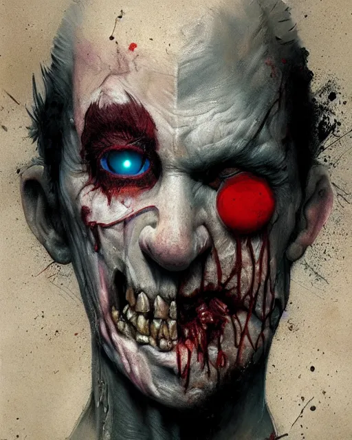 Image similar to hyper realistic photo portrait zombie clown cinematic, greg rutkowski, james gurney, mignola, craig mullins, brom