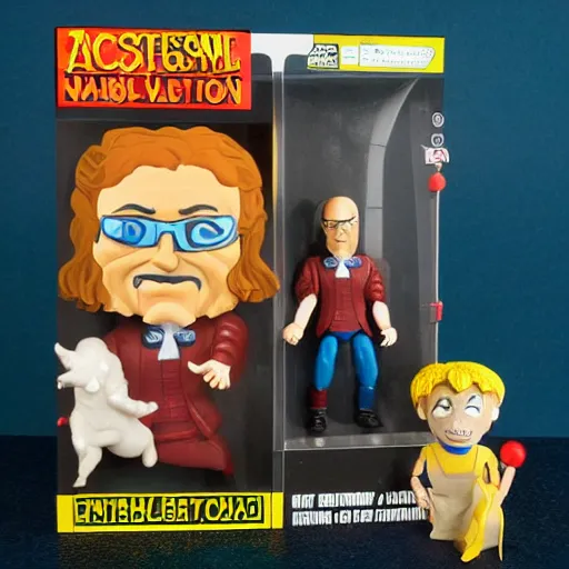 Image similar to isaac newton stop motion vinyl action figure, plastic, toy, butcher billy style