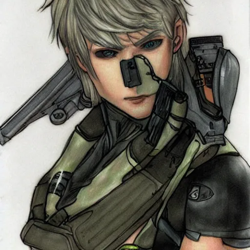 Image similar to a chris - chan drawing of metal gear solid 3