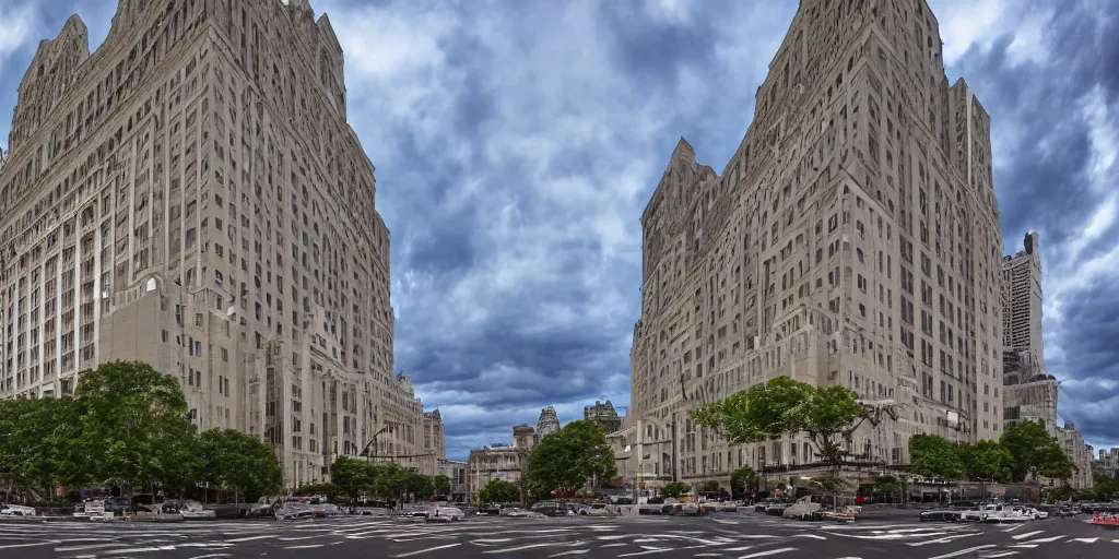 Prompt: the waldorf astoria, wide angle lens, high quality