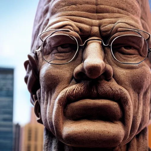 Prompt: long shot of a very detailed renaissance sculpture of walter white in a hat by michelangelo, standing in times square, 3 d render, hyper detailed, sharp focus, 8 k resolution