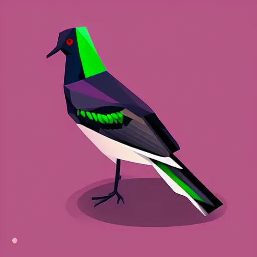Prompt: isometric, vector, a green dove, low poly, cgsociety, black background, volumetric lighting, digital art