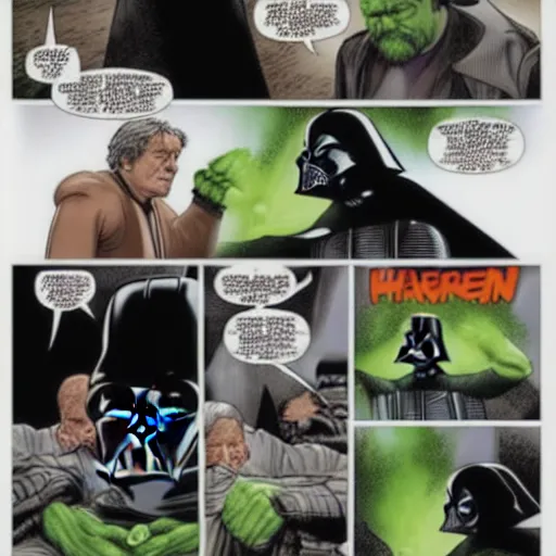 Image similar to darth vader vs hulk