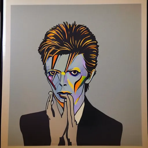 Image similar to David Bowie in the style of Esher