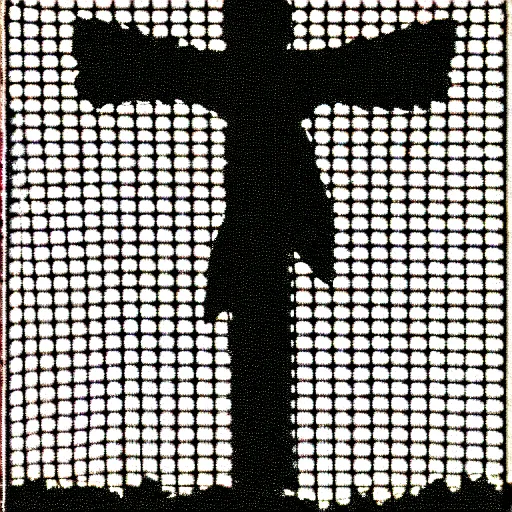 Image similar to vhs static overlay of sign of the cross, angel apparitions, vhs, 1 9 9 0, highly realistic, highly detailed, vhs noise static, black and white, vhs glitch